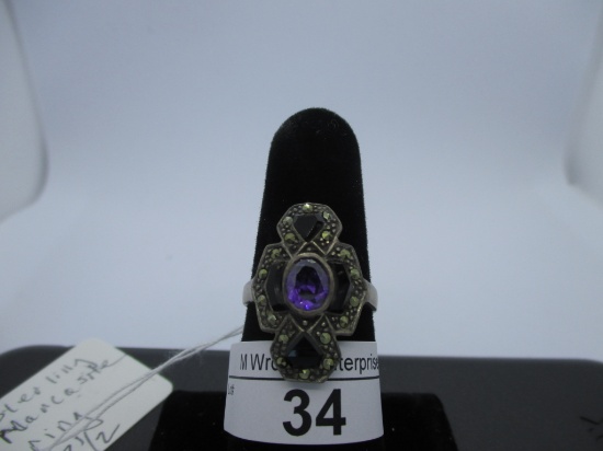 Ring-Sterling marcasite-size 7.5