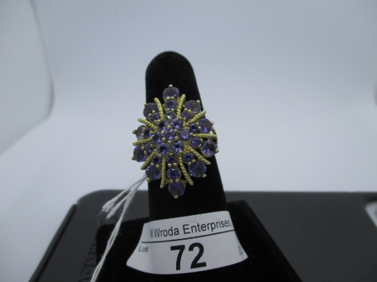 Ring-10K sapphire, size 7.25