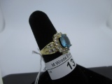 Ring-14K blue topaz, size 7