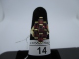 Ring-14K garnet, size 6