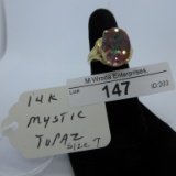 14K Mystic topaz ring, size 7
