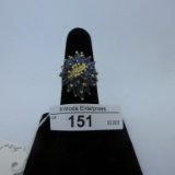 14K Gold ring w Sapphires Size 7.25