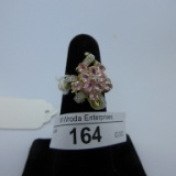 10K Gold ring w/ pink Sapphires size 7 400