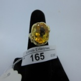 14K Gold Ring w/ citrine  size 6.75