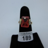 10K Gold Ring w/ Citrine   Size 7.25