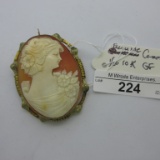 14K Gold Filled  Cameo pin