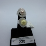 2 Sterling & Pearl rings