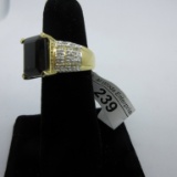 18K Gold over Sterling Ring w/red quartz?