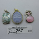 925 Sterling 3 smaller pendants
