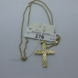 14K Gold Cross necklace- chain approx 20