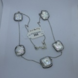 925 Sterling  MOP necklace  China approx 32