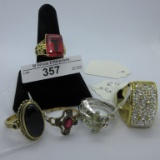 Assorted Costume Jewelry rings as shown