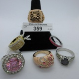 Assorted Costume Jewelry rings as shown