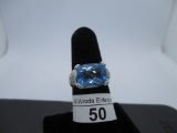 Ring-14K blue Zircon, size 7