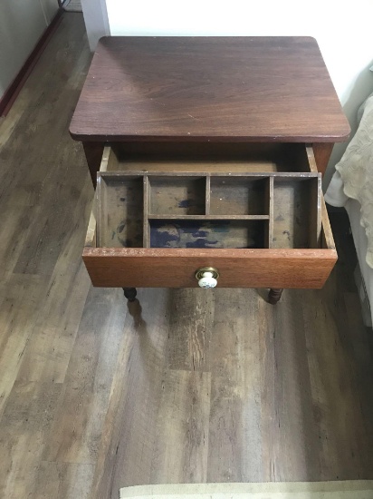 Antique walnut Stand W/Drawer