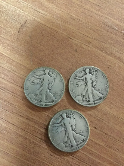 Walking Liberty Halves. (3)
