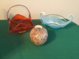 3 Pcs of Art Glass