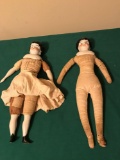 2 Old China Head Dolls