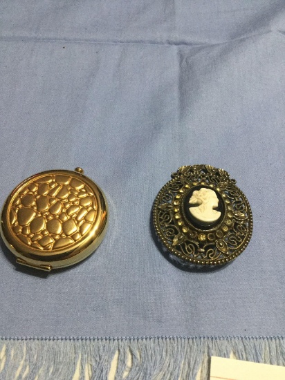 Nice Brooch. and Estee Lauder Compact