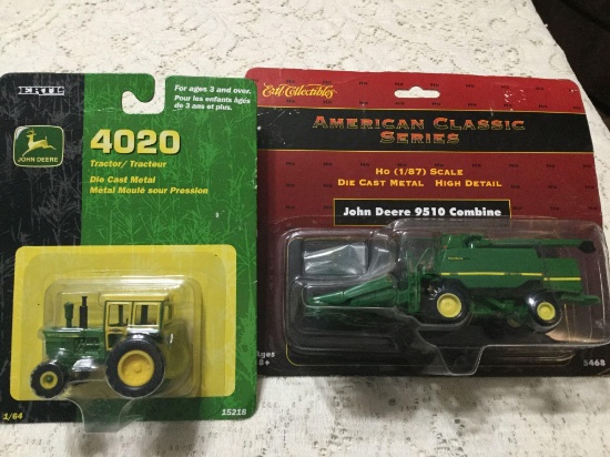 John Deere 4020 tractor John Deere 9510 combine