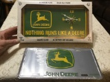John Deere Clock, John Deere License Plate , NIP