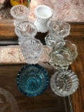 8pc small glass vases