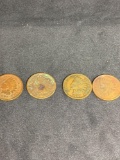 Four Indian Head Cents