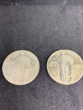 Two Standing Liberty Quarters