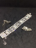 Rhinestone Bracelet and Earrings