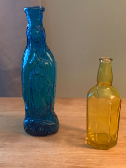 Vintage Colored Glass Bottles