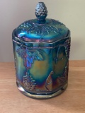 Carnival Glass Biscuit Jar