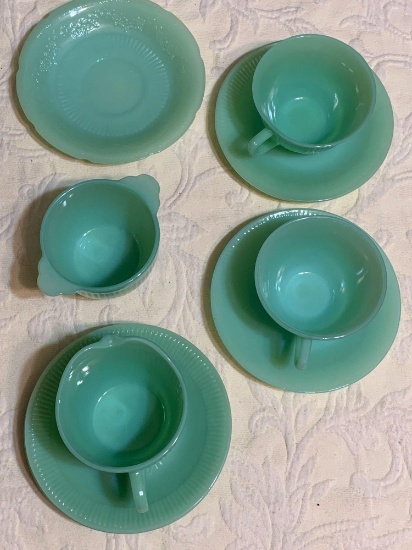 Jadeite Cups and Saucers