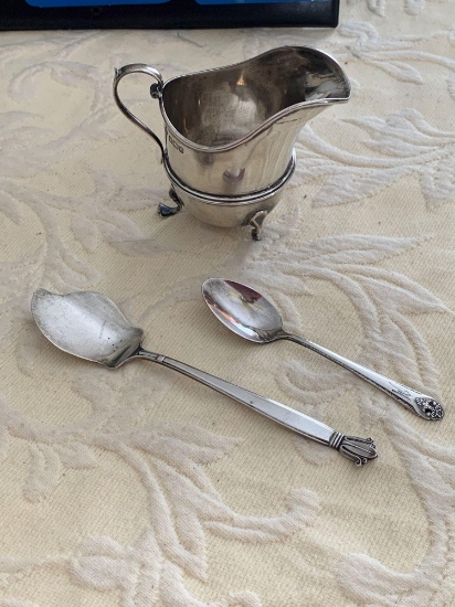 Sterling Creamer and Spoons