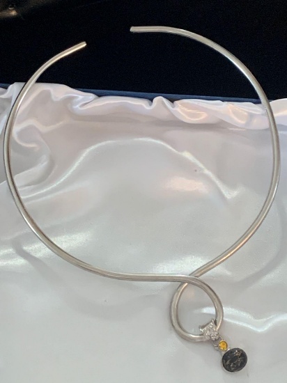 Silver Looped Choker with Open Back