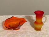 Orange Amberina Glass