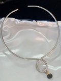 Silver Looped Choker with Open Back