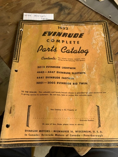 1952 Evinrude parts Manual