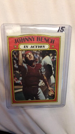 1972 Topps Johnny Bench In Action