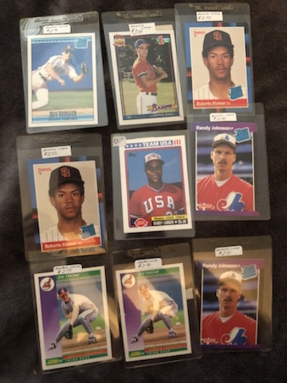 Lot of 9 Star Baseball ROOKIES Randy Johnson Chipper Jones Thome and more