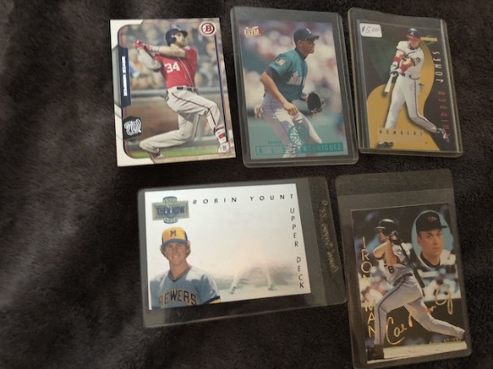 5 Baseball Cards Bryce Harper Cal Ripken Arod and More