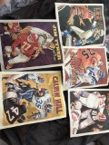 Five NFL vintage football posters