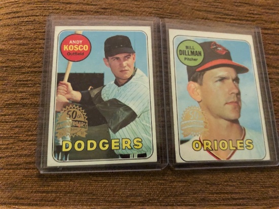 2 Card Lot Topps 50th Anniversary Andy Kosco, Bill Dillman