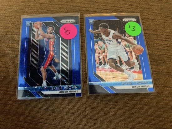 2 Card Lot Panini Prizm Bruce Brown, Khyri Thomas