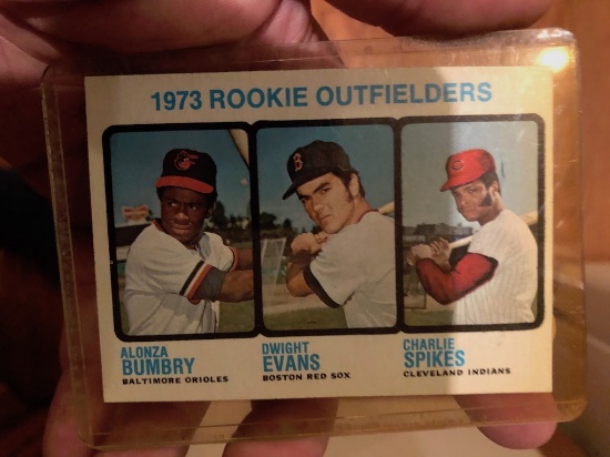 1973 TOPPS #614 AL BUMBRY/DWIGHT EVANS/CHARLIE SPIKES EXMT RC ROOKIE