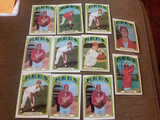 1972 Topps Vintage Baseball card Reds Lot