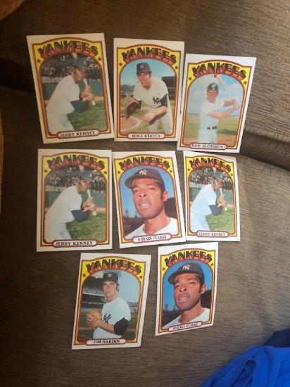 1972 Topps Vintage Baseball card New York Yankees Lot