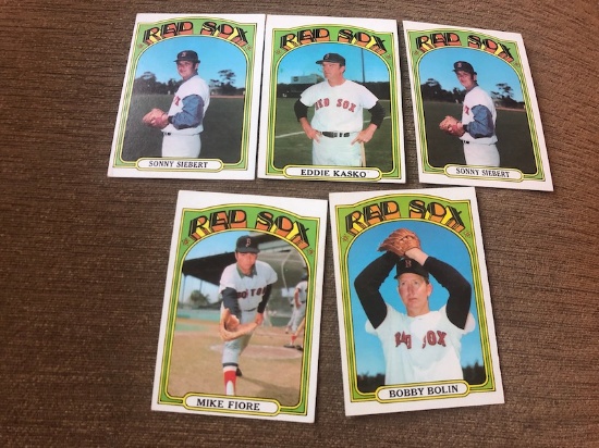 1972 Topps Vintage Baseball card Red Sox Lot