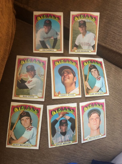 1972 Topps Vintage Baseball card Indians lot