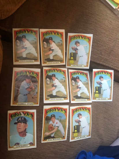 1972 Topps Vintage Baseball card Braves Lot