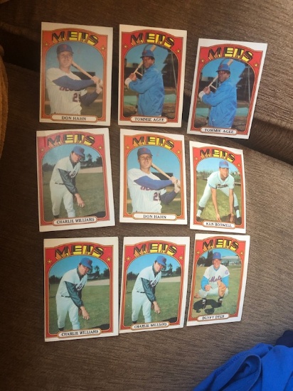 1972 Topps Vintage Baseball card New York Mets Lot